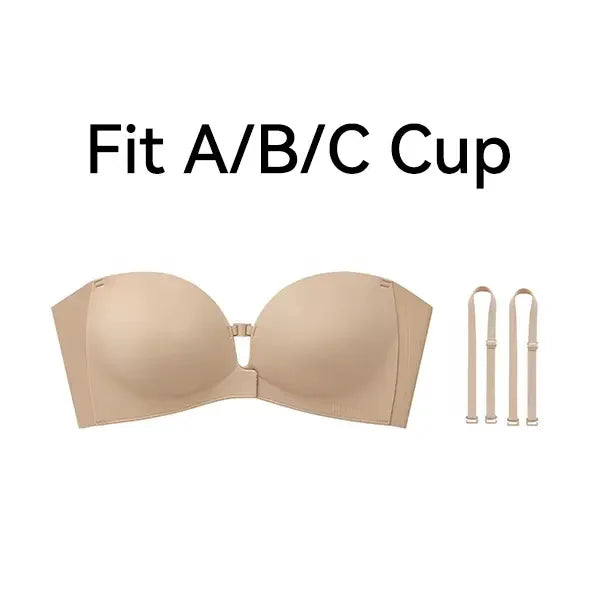 Women's Strapless Push Up Bra with Anti-Slip Technology