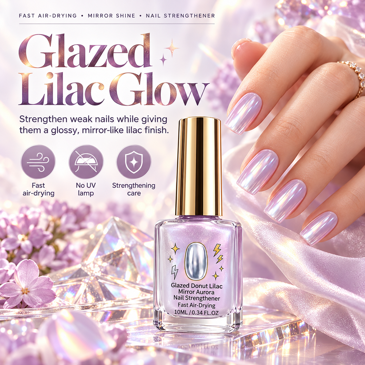 Lilac Glossy Mirror Nail Strengthener hero image