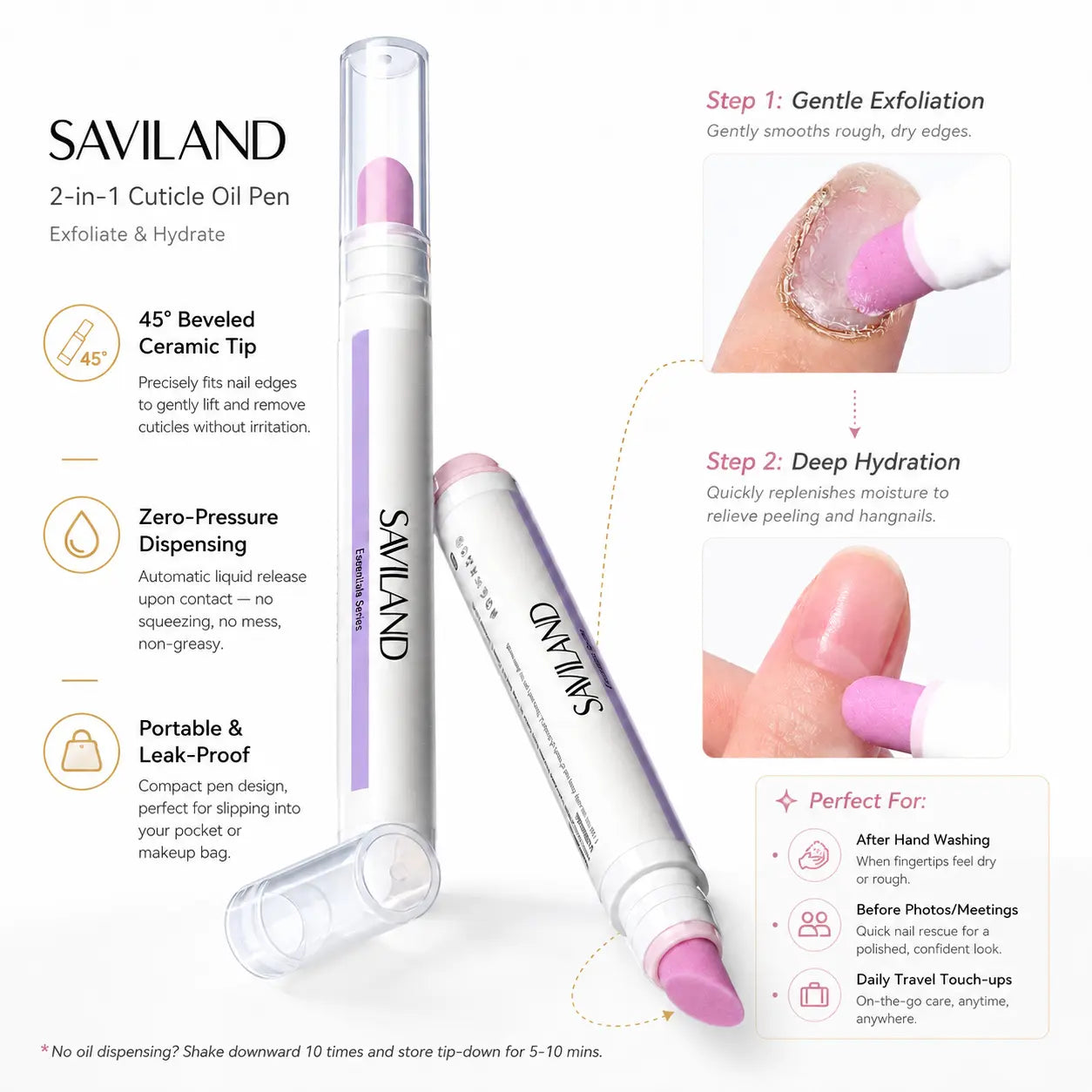 🔥Limited Time 49% OFF | Cuticle Remover Pen Set with Cuticle Oil, Portable Cuticle Softener for Home DIY & Professional Nail Salon Manicure