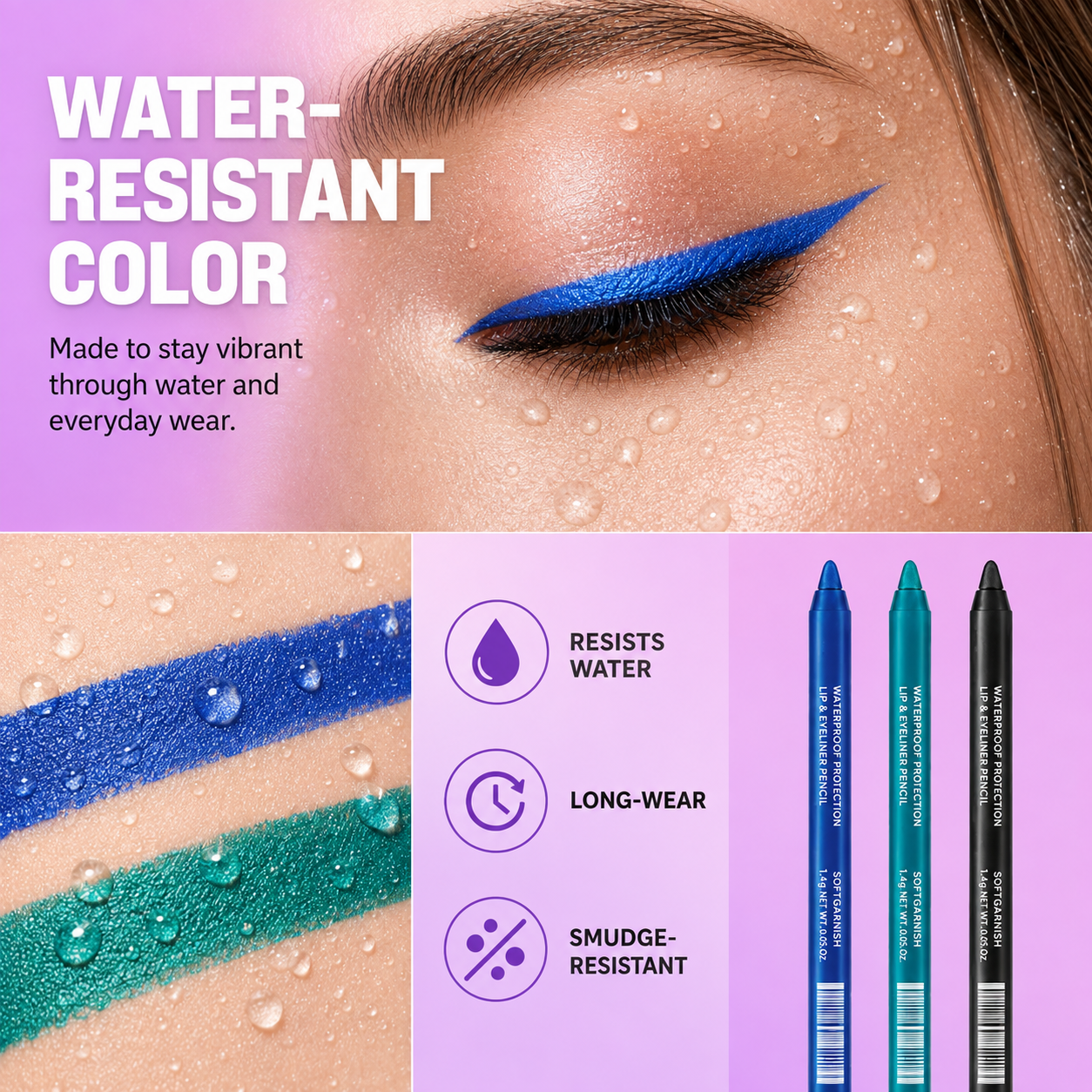 12-SHADE COLORED GEL EYELINER
