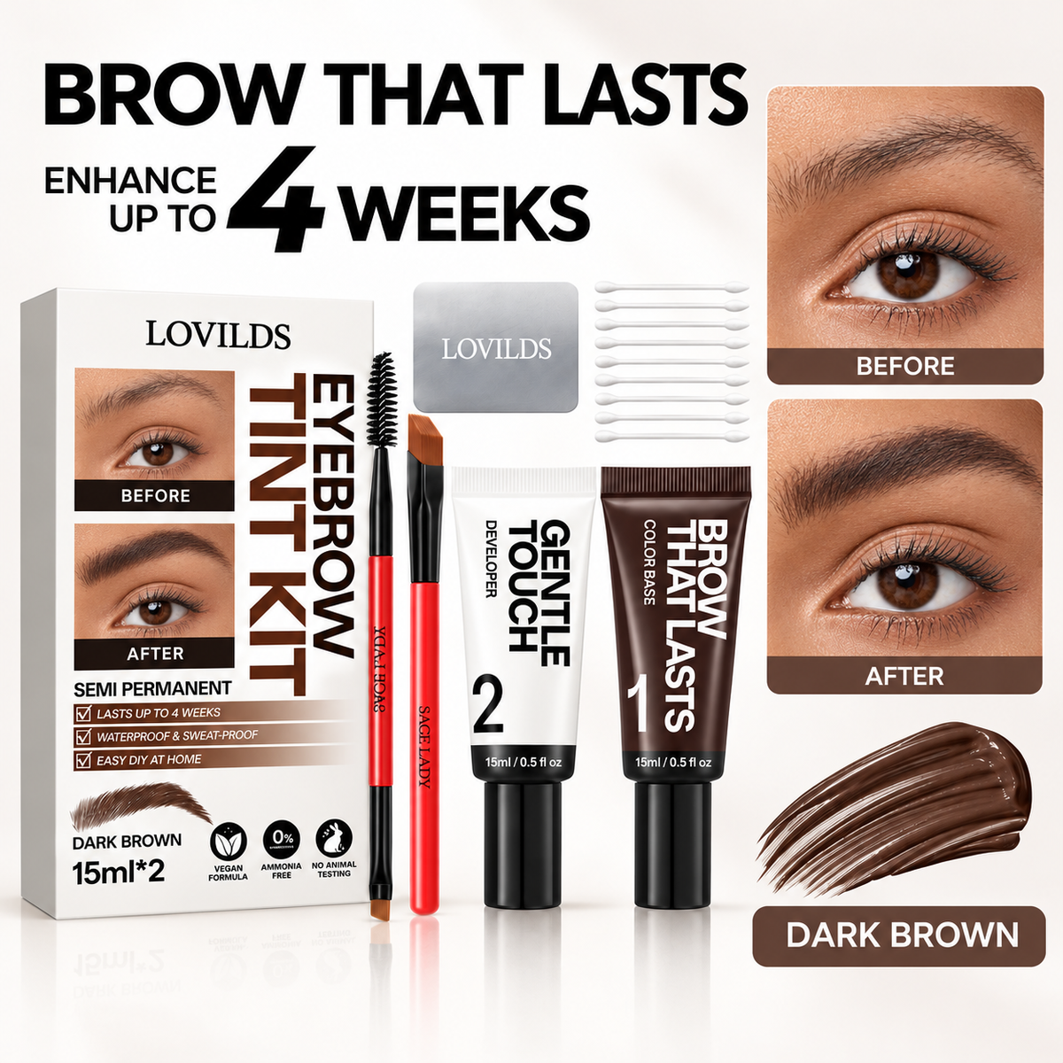 Sweat-proof Eyebrow Tint Kit