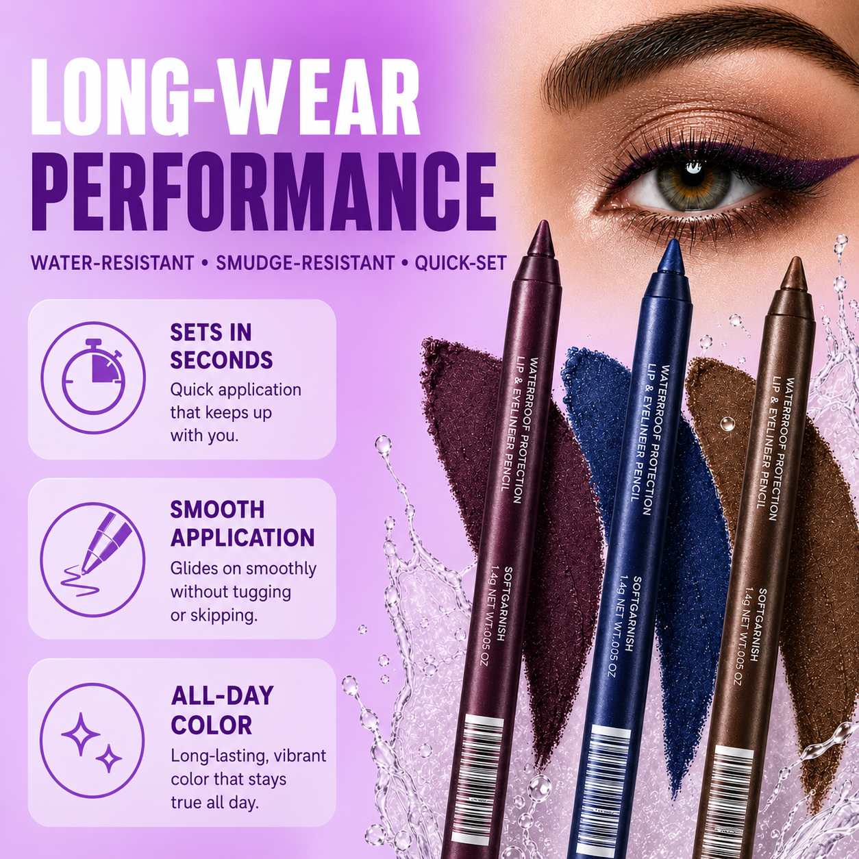 12-SHADE COLORED GEL EYELINER