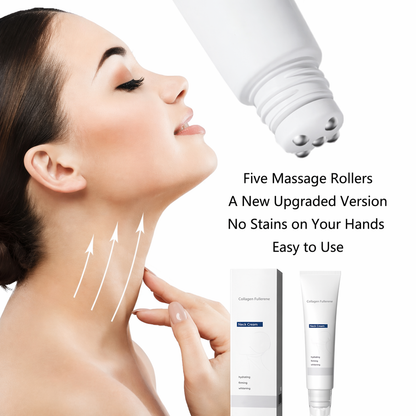 Roller Massage Neck Cream 🧴 Collagen & Hyaluronic Acid | Firms Neck, Reduces Wrinkles & Double Chin