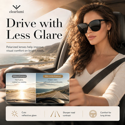 Polarized Cat-Eye Sunglasses with UV400 Protection
