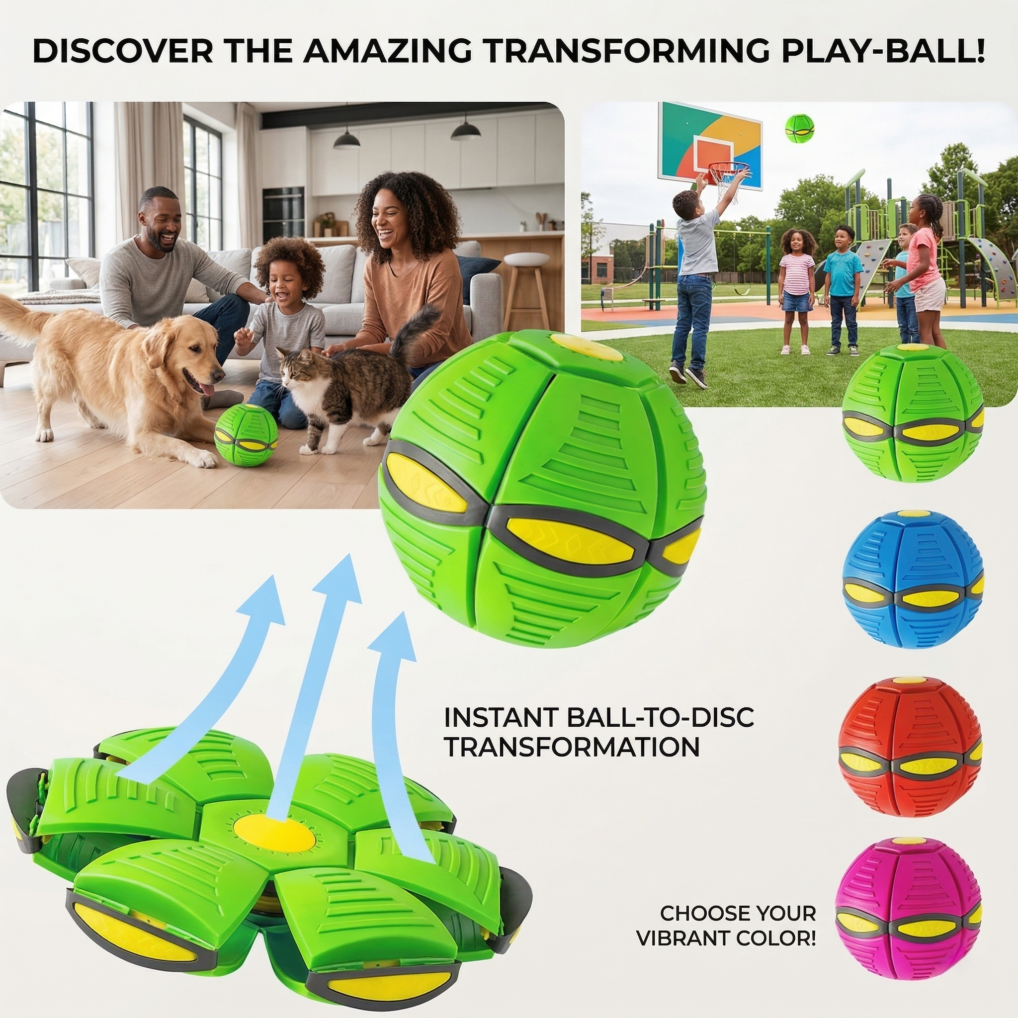 Deformable LED Flying Disc Ball: Parent-Child Interactive Toy