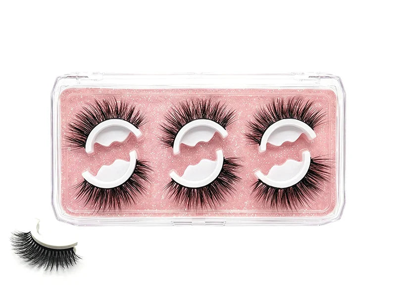 🌺Glue-Free Self-Adhesive Lashes – 3-Second, Natural & Reusable