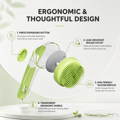 2-in-1 Pet Bath Brush & Shampoo Dispenser
