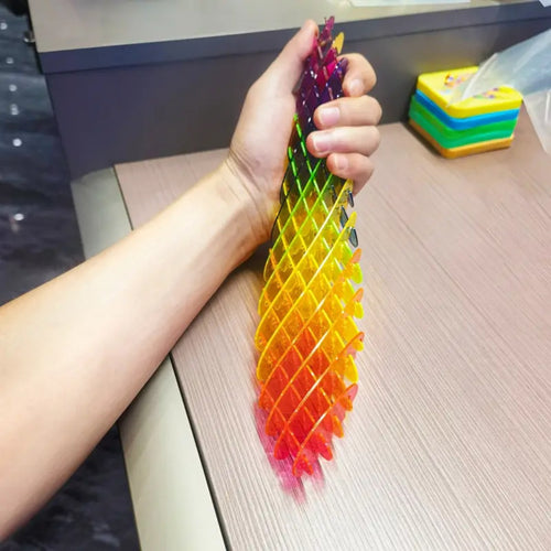 Rainbow Morphing Fidget Toy – Twist, Flip & Transform Your Stress Away