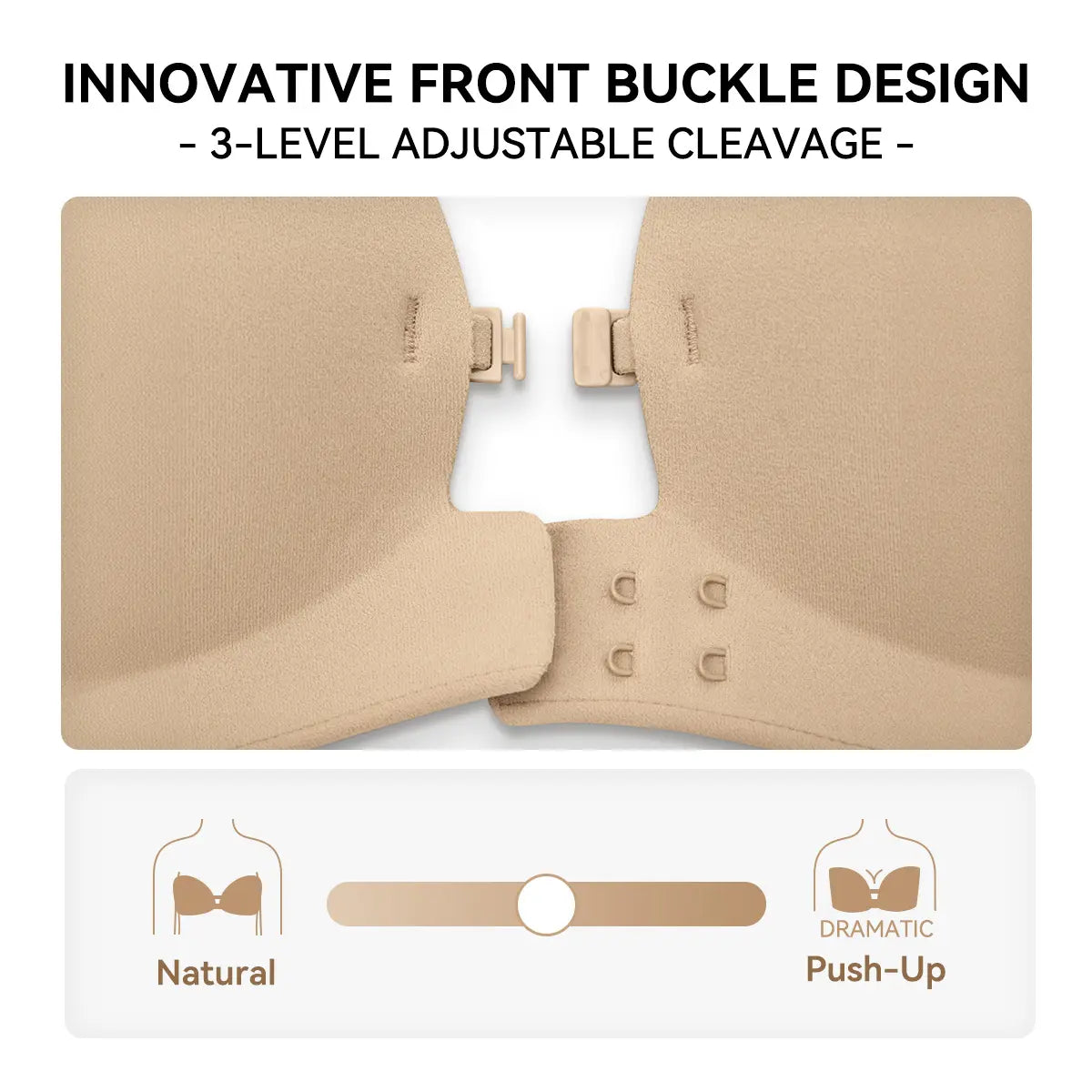 Women's Strapless Push Up Bra with Anti-Slip Technology