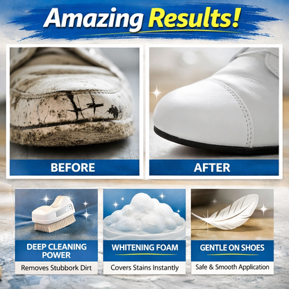 White Shoe Cleaner Cream Multipurpose| No-Wash Sneaker Cleaner with Sponge