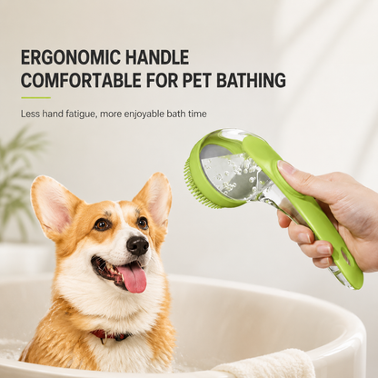 2-in-1 Pet Bath Brush & Shampoo Dispenser