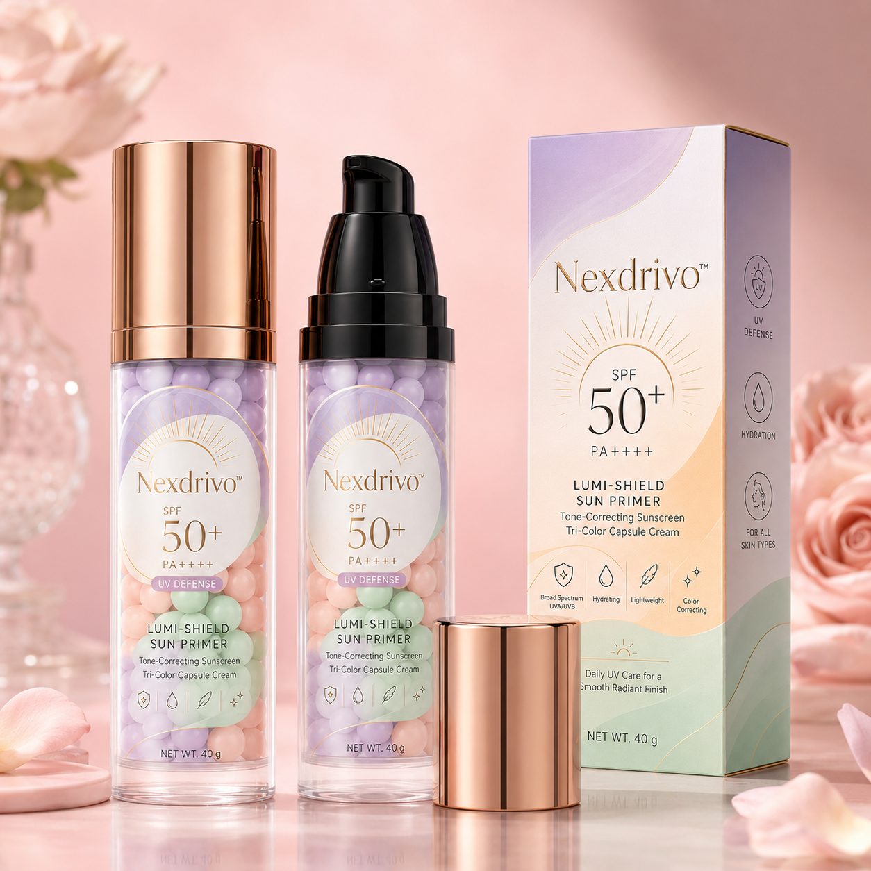 Three-Color Protective Isolation Cream with SPF 50 Coverage