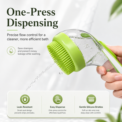 2-in-1 Pet Bath Brush & Shampoo Dispenser
