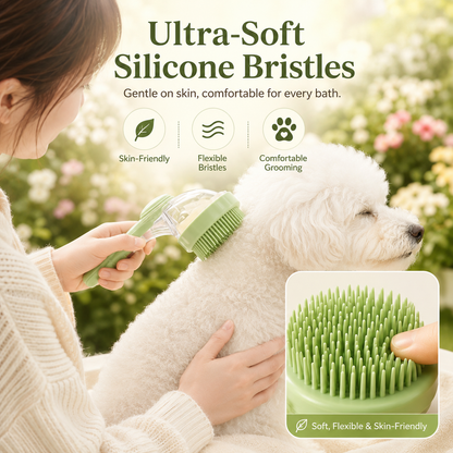2-in-1 Pet Bath Brush & Shampoo Dispenser