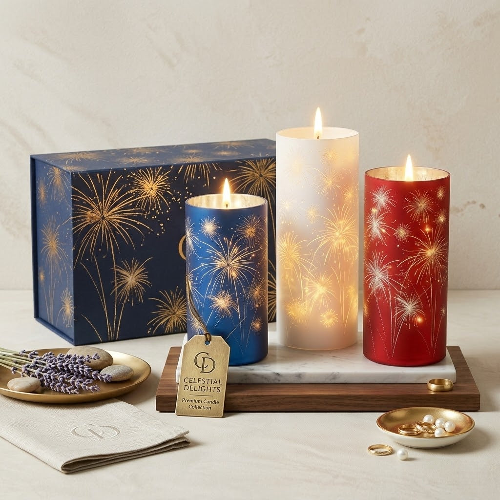 Sparkling Fireworks Candle Set