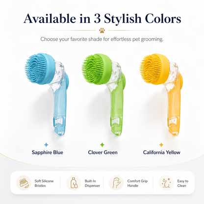 2-in-1 Pet Bath Brush & Shampoo Dispenser