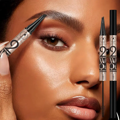4-Point Eyebrow Pencil & Dye Set & Mascara, Waterproof Long Lasting Natural Makeup