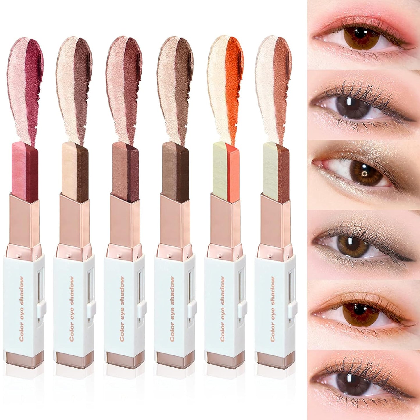Waterproof Duochrome Shimmer Eyeshadow Stick, Long Lasting Glitter Eye Makeup