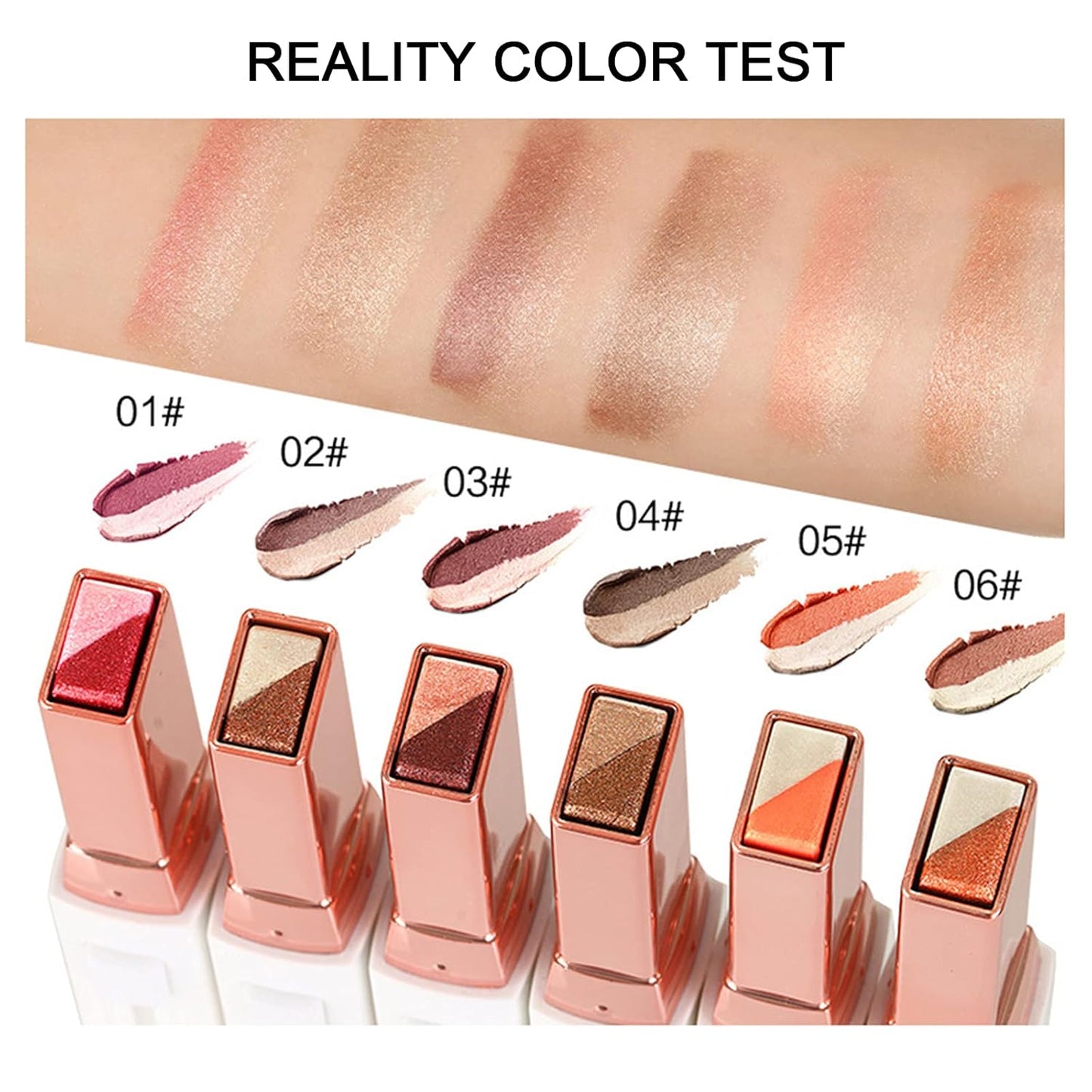 Waterproof Duochrome Shimmer Eyeshadow Stick, Long Lasting Glitter Eye Makeup