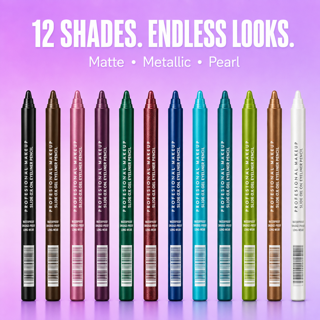12-SHADE COLORED GEL EYELINER
