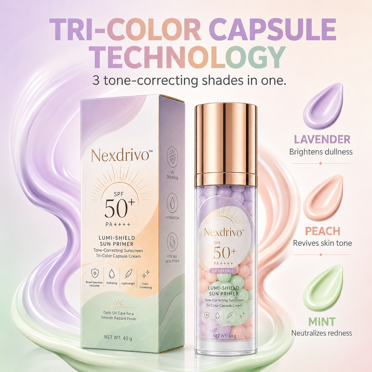 Three-Color Protective Isolation Cream with SPF 50 Coverage