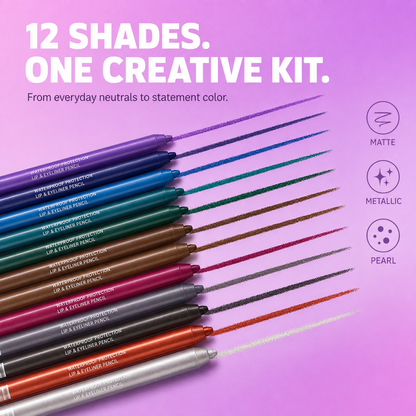 12-SHADE COLORED GEL EYELINER