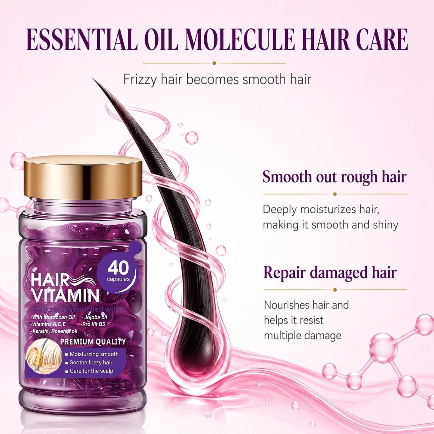 Violet & Argan Oil Hair Vitamin Capsules for Colored Permed Hair