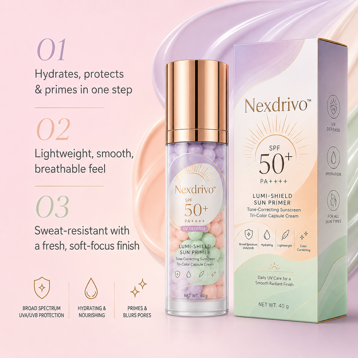 Three-Color Protective Isolation Cream with SPF 50 Coverage