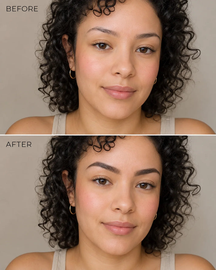 Defined eyebrow result after applying the brow pen