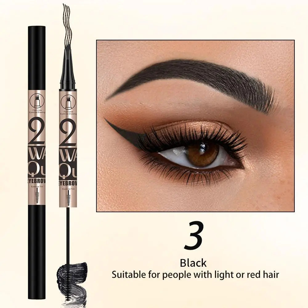4-Point Eyebrow Pencil & Dye Set & Mascara, Waterproof Long Lasting Natural Makeup