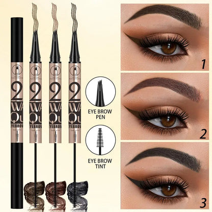 4-Point Eyebrow Pencil & Dye Set & Mascara, Waterproof Long Lasting Natural Makeup