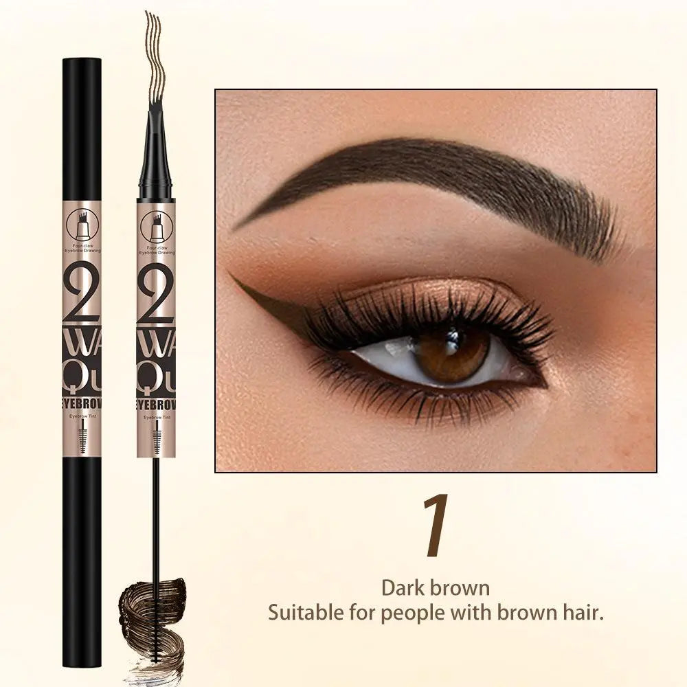 4-Point Eyebrow Pencil & Dye Set & Mascara, Waterproof Long Lasting Natural Makeup