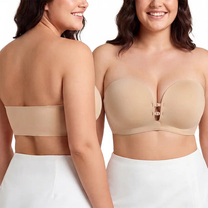 Women's Strapless Push Up Bra with Anti-Slip Technology