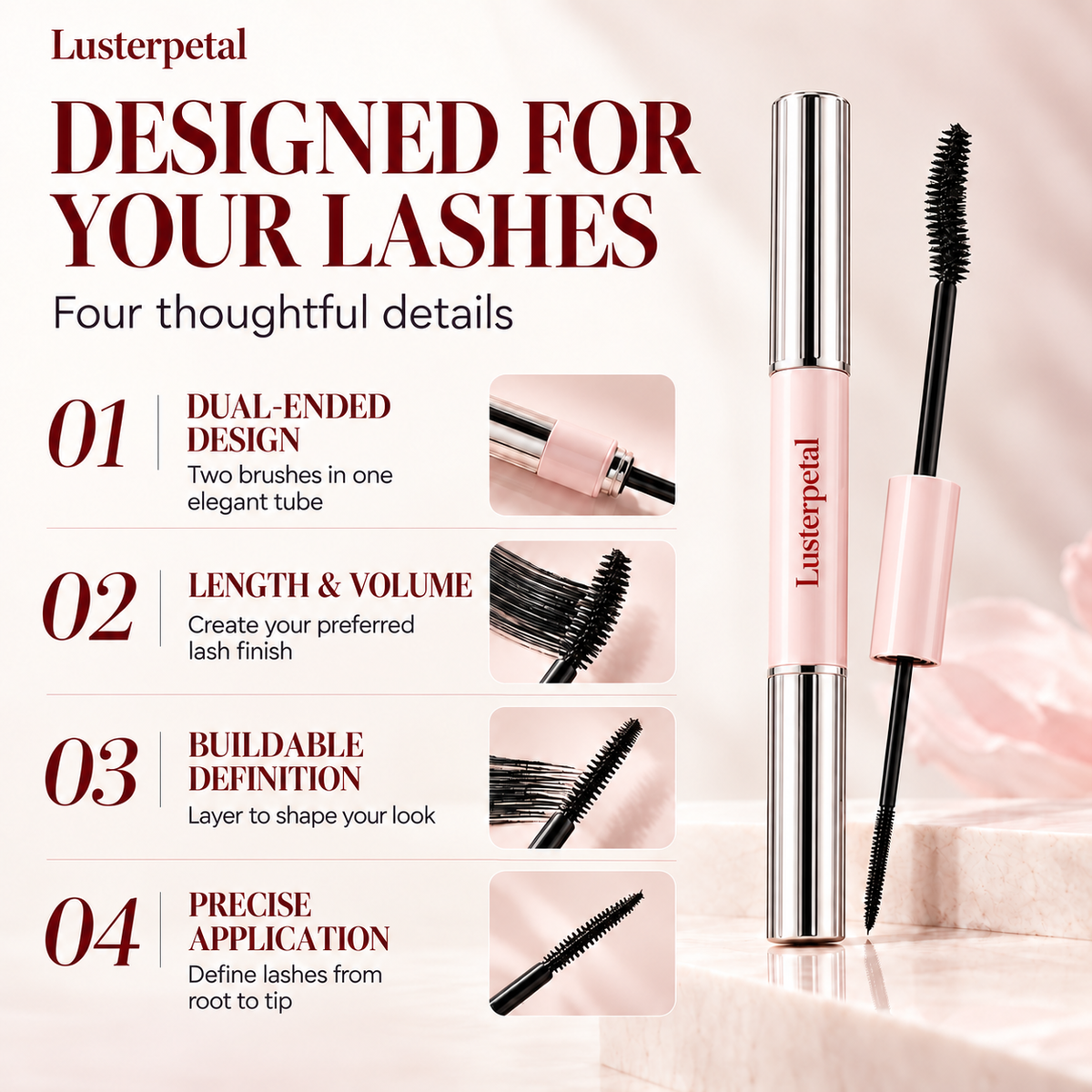 Dual-Ended 2-in-1 Glycerin-Infused Mascara