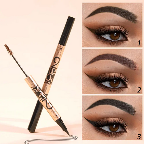 4-Point Eyebrow Pencil & Dye Set & Mascara, Waterproof Long Lasting Natural Makeup