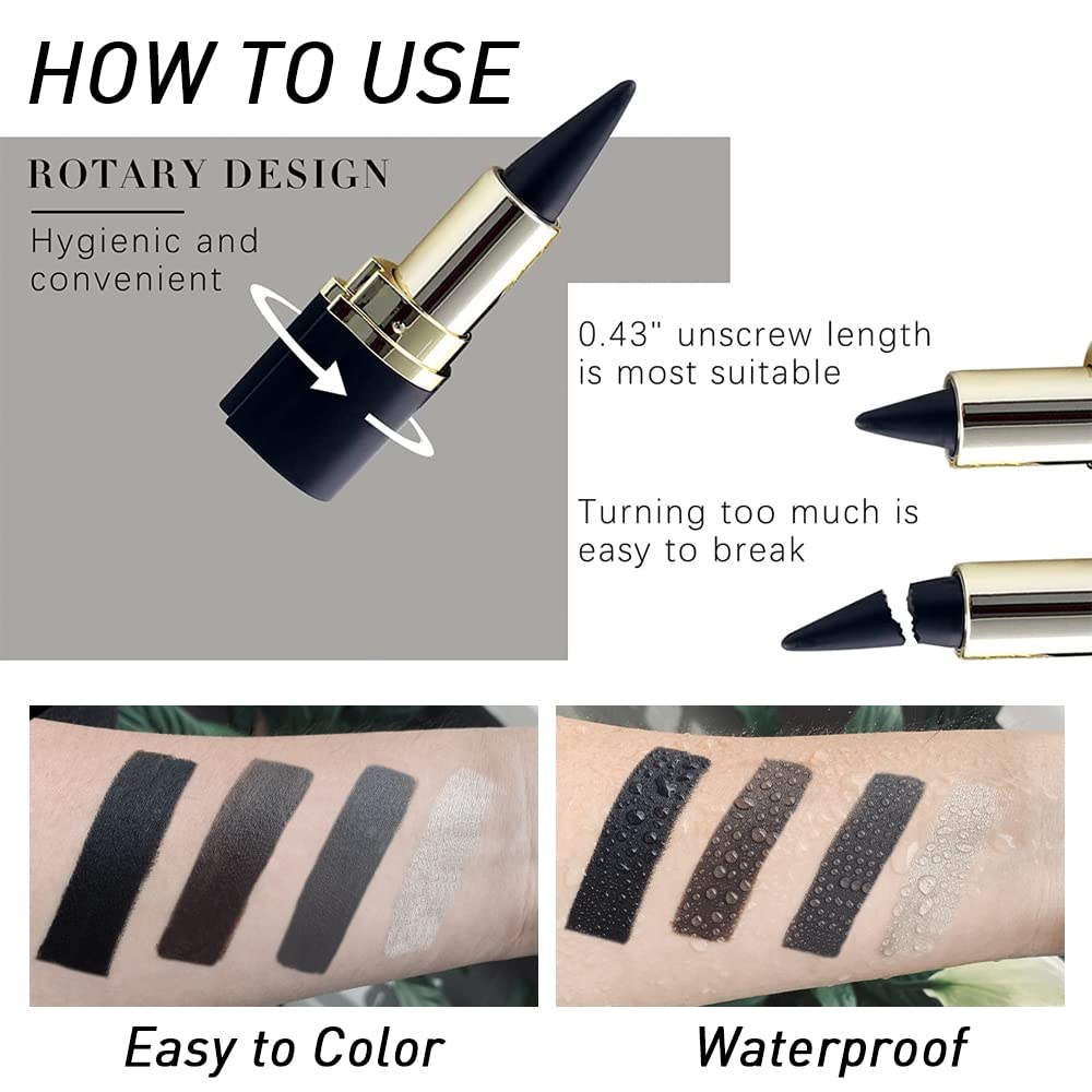 Waterproof Gel Eyeliner Pencils Set, Gothic Halloween Eye Makeup