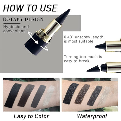 Waterproof Gel Eyeliner Pencils Set, Gothic Halloween Eye Makeup