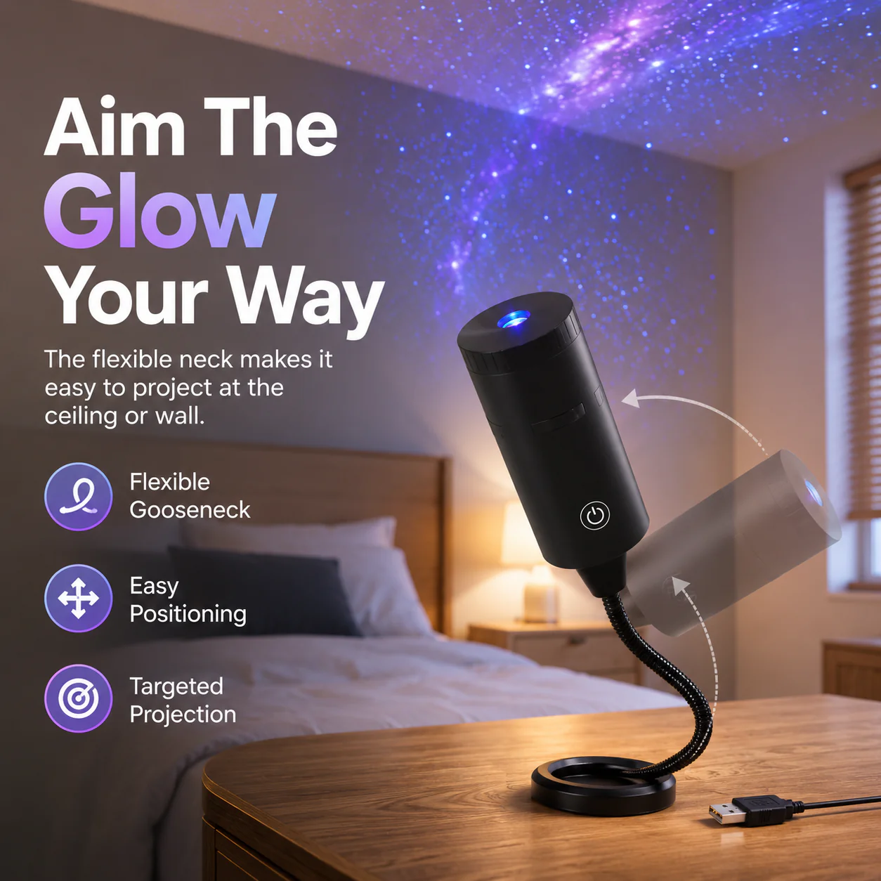 Plug-&-Play HD Star Projector