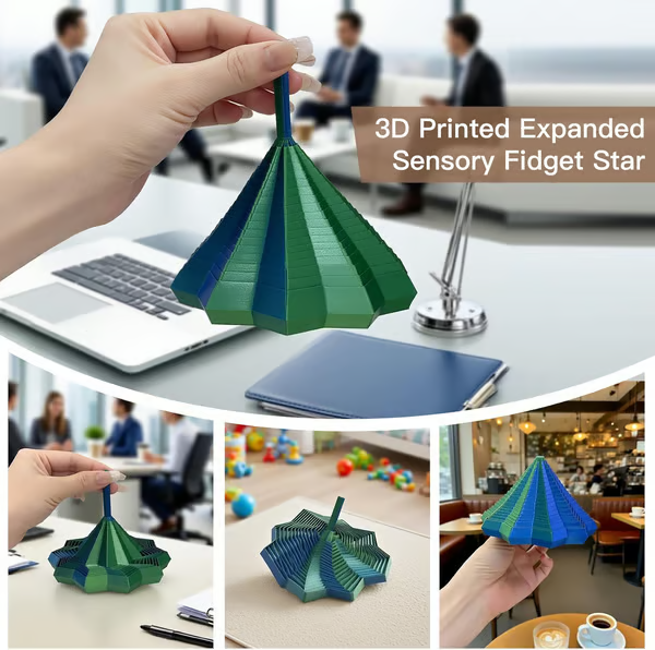3D Printed Expanded Sensory Fidget Star – 50% OFF🔥