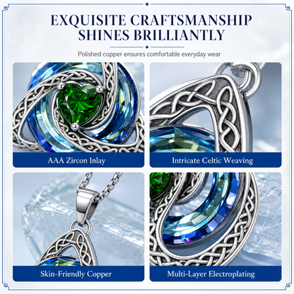 💜50% OFF ✨ Celtic Knot Necklace with Birthstone Heart Pendant – Elegant Gift for Women 💫