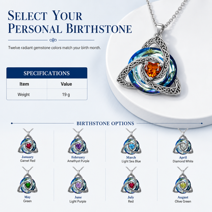 💜50% OFF ✨ Celtic Knot Necklace with Birthstone Heart Pendant – Elegant Gift for Women 💫