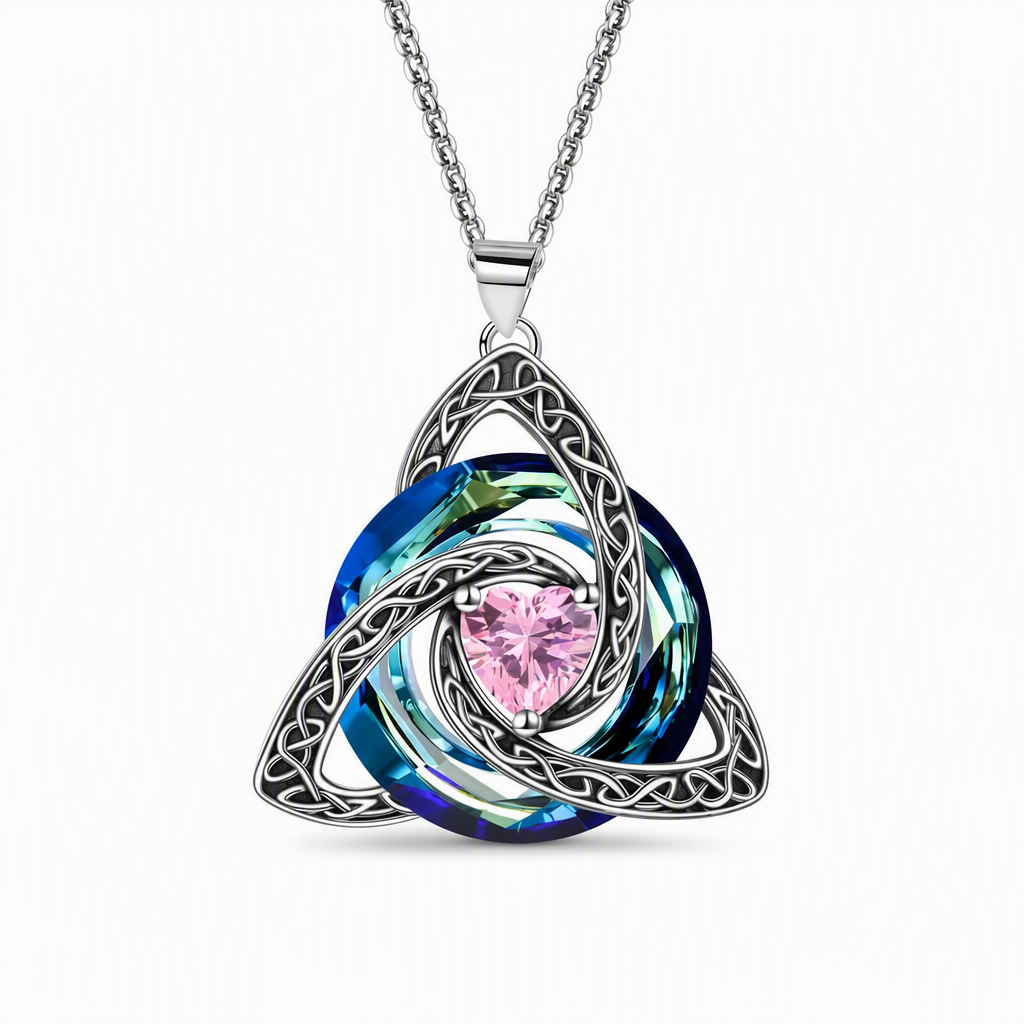 💜50% OFF ✨ Celtic Knot Necklace with Birthstone Heart Pendant – Elegant Gift for Women 💫