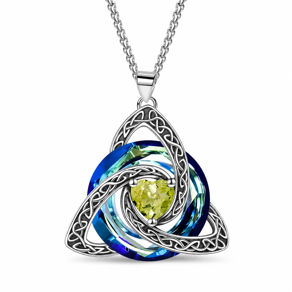 💜50% OFF ✨ Celtic Knot Necklace with Birthstone Heart Pendant – Elegant Gift for Women 💫