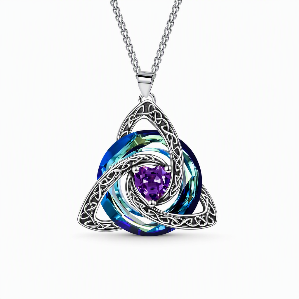 💜50% OFF ✨ Celtic Knot Necklace with Birthstone Heart Pendant – Elegant Gift for Women 💫